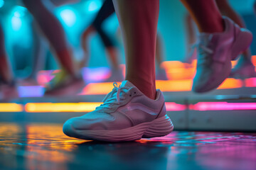 Fototapeta premium Group of People Running on Treadmill