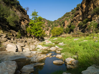 Tasyaran Valley Nature Park in the morning. Beautiful canyon.  Important nature parks and valleys in Turkey. Uşak, Turkey 
