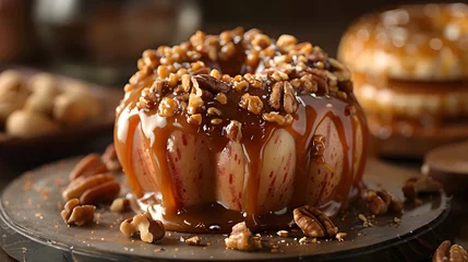 Foto op Plexiglas Candy Apple Delight: Caramel Indulgence © Katerina