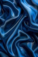 Fototapeta premium Close Up View of Blue Fabric. Generative AI
