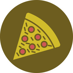 Pizza Glyph Two Color Circle Icon