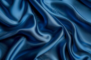Fototapeta premium Close Up of Blue Satin Fabric. Generative AI