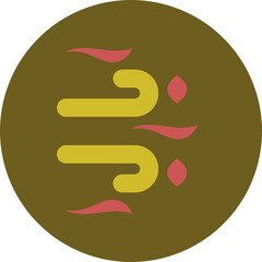 Wind Glyph Two Color Circle Icon