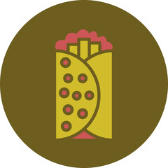 Burrito Glyph Two Color Circle Icon