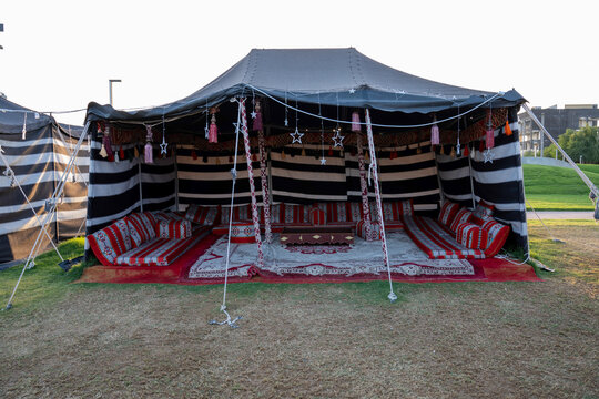Traditional Arab Khaima Camping Tent of Traditional Style of Arab