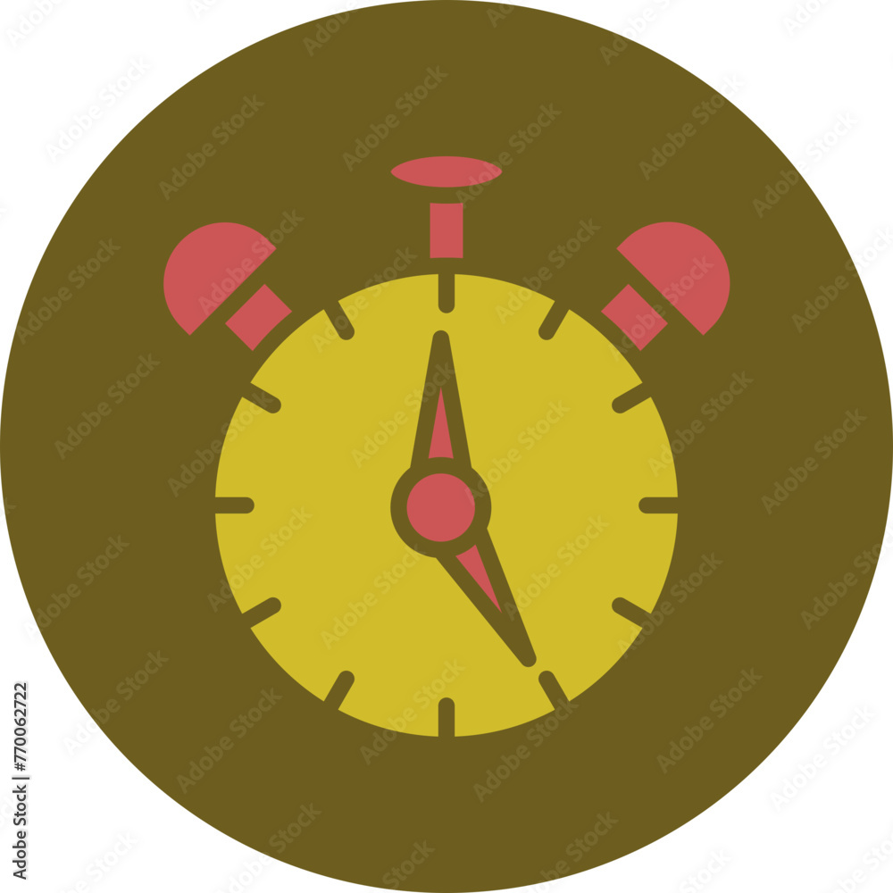 Wall mural alarm clock glyph two color circle icon