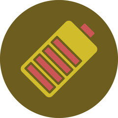Battery Glyph Two Color Circle Icon