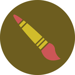 Paintbrush Glyph Two Color Circle Icon