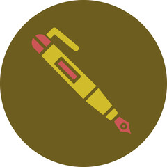 Pen Glyph Two Color Circle Icon