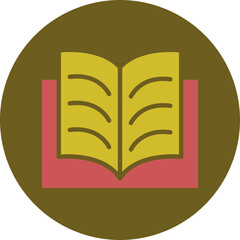 Book Glyph Two Color Circle Icon