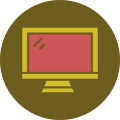 Monitor Glyph Two Color Circle Icon