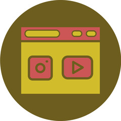 Social  Glyph Two Color Circle Icon