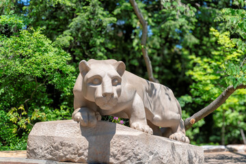 The Nittany Lion in the campus of Penn State University, University Park, Pennsylvania.