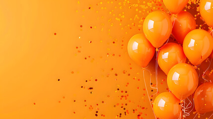 Orange balloons composition background - Celebration design banner