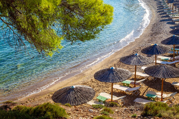 Amazing view on beach on Crete (or Spetses or Satorini or Mykonos  or Corfu or Zakkinthos) © Marat Lala
