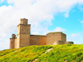 Barcience Castle, a medieval stone fortress in the Province of Toledo.