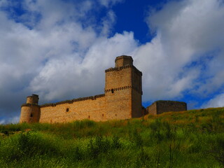 Barcience Castle, a medieval stone fortress in the Province of Toledo.