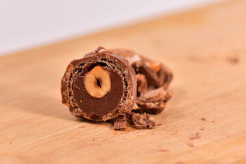 chocolate with chestnut sweet bonbon with chocolate coating isolated