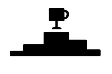 podium icon silhouette vector illustration