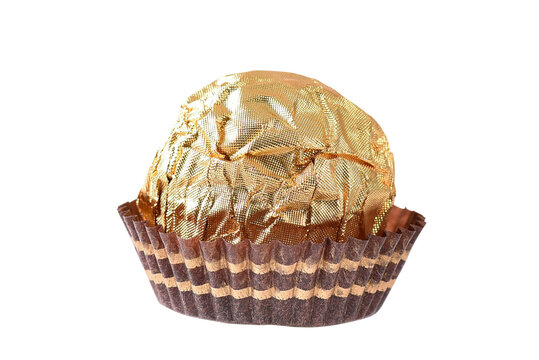chocolate with chestnut sweet bonbon with chocolate coating isolated