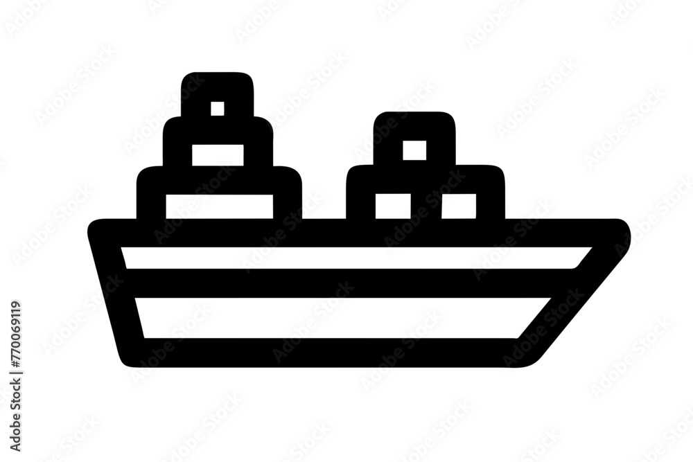 Wall mural ship icon silhouette vector illustration