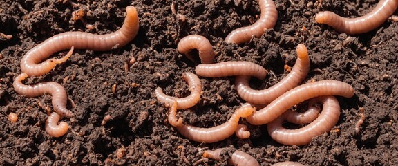 worms in the ground, earth gardening - 770069706