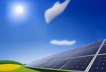 Solar photovoltaic panels on nature. Safe energy generation - 770070107