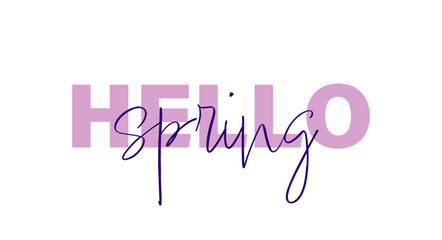 Hello Spring - lettering vector isolated on white background