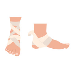 injured ankles with bandage