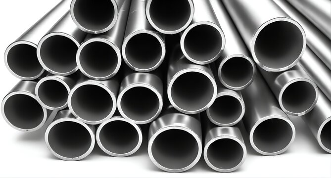 Steel cylinder pipe. Chrome metal pipes for industry and construction