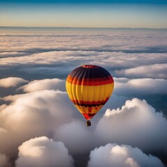 Balloon ride in sky over clouds. Tourism, travel attraction and adventure. - 770071355