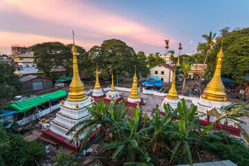 views of thanboddy complex in monywa, myanmar