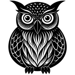 owl vector silhouette illustration and svg file