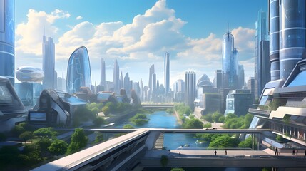 Fototapeta na wymiar panoramic view of the city of shanghai china