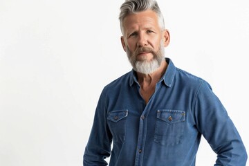 handsome man with gray hair and beard