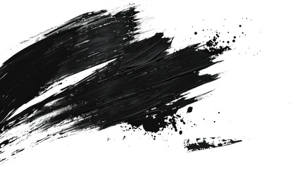 black color mascara, black color brush strokes on a white background - obrazy, fototapety, plakaty