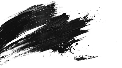 Deurstickers black color mascara, black color brush strokes on a white background © @_ greta