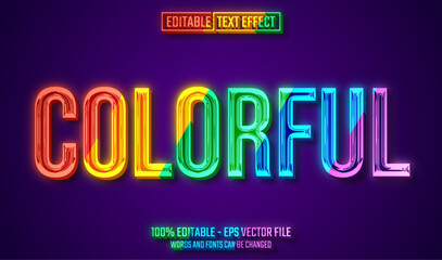 colorful editable text effect