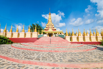 amazing view of pagodas complex at moniwa, myanmar	