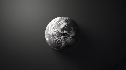 Black and white illustration of a planet