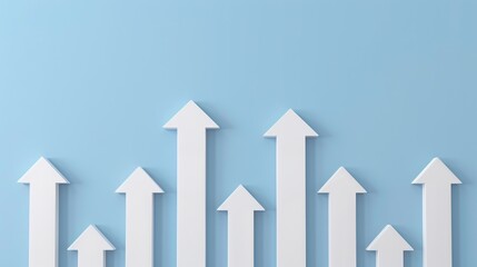 Dynamic financial growth arrows background with ample space available for strategic text placement