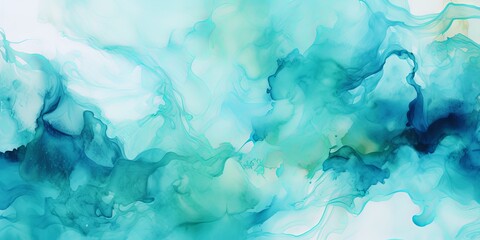 Turquoise abstract watercolor stain background pattern