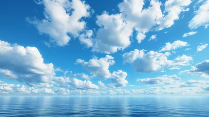Papier Peint photo Lavable Bleu Beautiful view of the sky with beautiful clouds over the sea. Landscapes photography