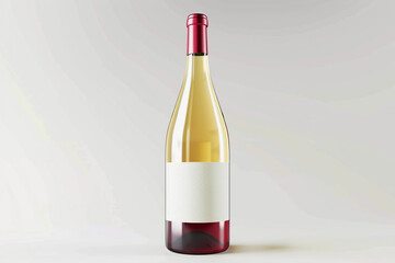 Mockup bottle of wine red and white, sauvignon blanc, chardonnay, vector illustrationisolated on solid white background. - obrazy, fototapety, plakaty
