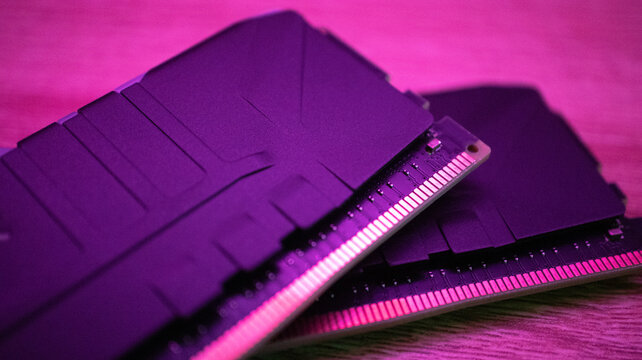 ram under RGB purple lighting