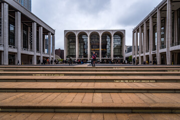 The Lincoln Center Plaza in NYC. Lincoln Ctr. is home to the Metropolitan Opera, NYC Ballet, NY...