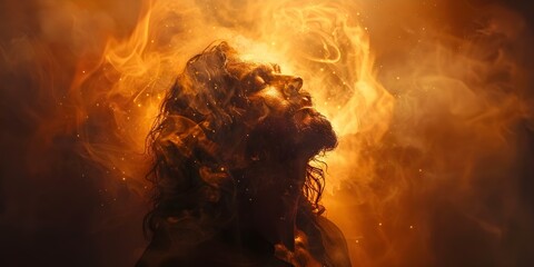 Graceful Digital Artwork of Jesus Christ for Christian-Themed Events and Discussions. Concept Digital Artwork, Jesus Christ, Christian Events, Religious Discussions