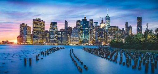  New York City skyline with skyscrapers in downtown financial district of Manhattan © Nabil
