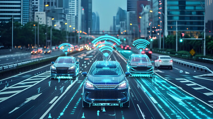 self-driving car visual recognition concept, generative ai