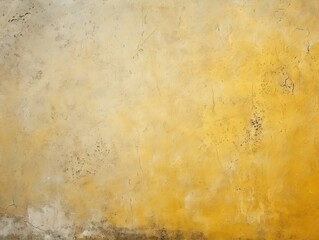 Yellow barely noticeable color on grunge texture cement background pattern with copy space